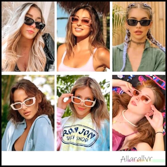 Retro Rectangle Sunglasses Polarized UV Protection Lightweight Trendy main image 4